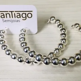 BRINCO ARGOLA DE BOLAS N3 BANHO DE PRATA
