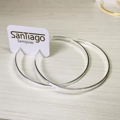 BRINCO ARGOLA DIAMANTADA N4 BANHO DE PRATA