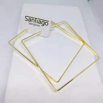 BRINCO ARGOLA QUADRADA FIO LAMINADO GRANDE 