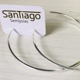 BRINCO ARGOLA TUBO FINA MÉDIO BANHO DE PRATA