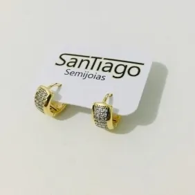 BRINCO ARGOLINHA 3 FILEIRAS MICROZIRCONIA 
