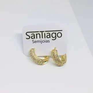 BRINCO ARGOLINHA CLICK ARREDONDADA 4 FILEIRAS GRANDE MICROZIRCÔNIA 