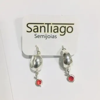 BRINCO ARGOLINHA PEDRINHA/BICHOS BANHO DE PRATA