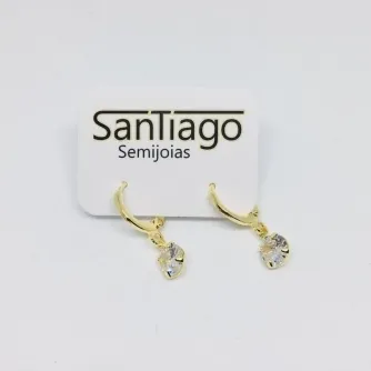 BRINCO ARGOLINHA TRANQUETA CRISTAL ZIRCÔNIA ADNY