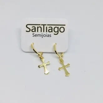 BRINCO ARGOLINHA TRANQUETA CRUZ LISA ADNY