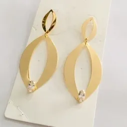 BRINCO ESPELHADO COM STRASS DOURADO