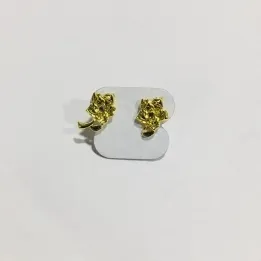BRINCO FLORZINHA COM PEDRA CHECA PEQUENO DOURADO