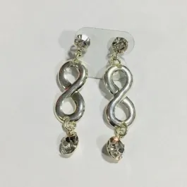 BRINCO INFINITO STRASS PENDUREZA GRANDE BANHO DE PRATA