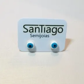 BRINCO OLHO GREGO BRANCO N2 DOURADO