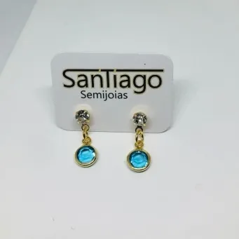 BRINCO PEDRA AZUL PENDUREZA MÉDIO FTQ