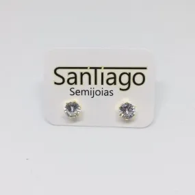 BRINCO PEDRA BAIXA CRISTAL STRASS FTQUE