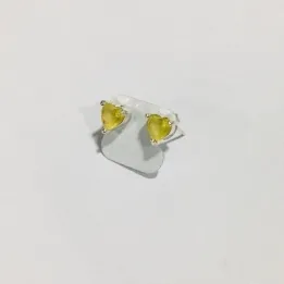 BRINCO PEDRA FOSCA BEGE PEQUENO BANHO DE PRATA