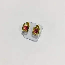 BRINCO PEDRINHA QUADRADO DOURADO