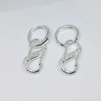 BRINCO S INVERTIDO MICROZIRCONIA BANHO DE PRATA PH