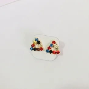 BRINCO TRIÂNGULO COLORIDO STRASS FTQ