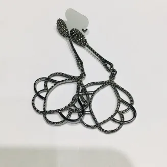 BRINCO  VAZADO PENDUREZA GRANDE GRAFITE