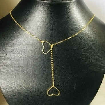 COLAR CORAÇÃO DENTRO OUTRO DOURADO