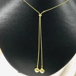 COLAR GRAVATINHA COM 2 CORAÇÕES DOURADO