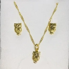 CONJUNTO CORUJA PEQUENO DOURADO