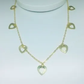 CORRENTE CHOKER 7 CORAÇÕES VAZADOS 28CM FBNA