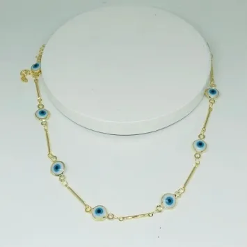 CORRENTE CHOKER CANUTILHO OLHO GREGO BRANCO ADNY