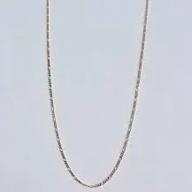 CORRENTE MASCULINA 1MM FÍGARO 3X1 DOURADA 60 CM