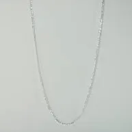 CORRENTE MASCULINA 1MM FÍGARO FININHA 3X1 BANHO DE PRATA 50 CM