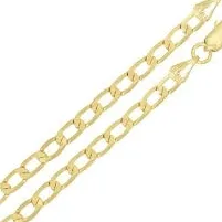 CORRENTE MASCULINA 5MM ELO LONGO DOURADA 50 CM