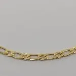 CORRENTE MASCULINA 5MM FÍGARO 1X1 DOURADA 50 CM