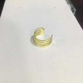 PIERCING FAKE 3 LINHAS VAZADAS DOURADO