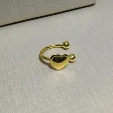 PIERCING FAKE CORAÇÃO ESPELHADO DOURADO