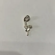 PINGENTE BAILARINA PEQUENA BANHO DE PRATA