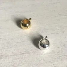 PINGENTE BERLOQUE SEPARADOR BRILHO DOURADO E BANHO DE PRATA