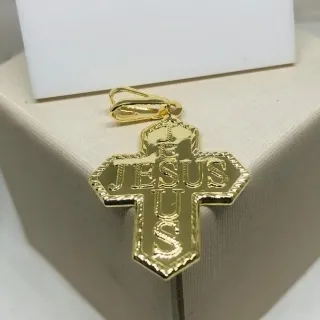 PINGENTE CRUCIFIXO ESCRITO JESUS