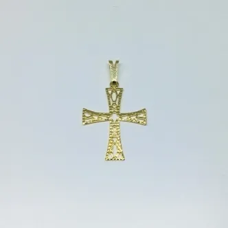 PINGENTE CRUCIFIXO PEQUENO VAZADO LEVE DOURADO