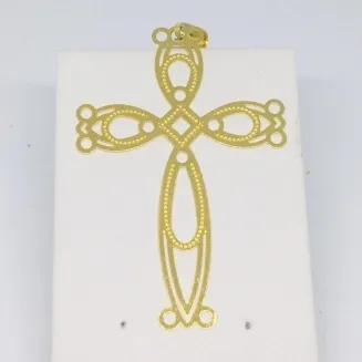 PINGENTE CRUCIFIXO TRABALHADO GRANDE 4CM X 6CM