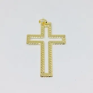 PINGENTE CRUCIFIXO TRABALHADO VAZADO GRANDE FBNA