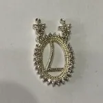 PINGENTE LETRA MICROZIRCONIA COM DUAS PONTAS ESTRELA BANHO DE PRATA