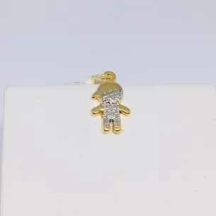 PINGENTE MENINO DE BONÉ RODIUM DOURADO