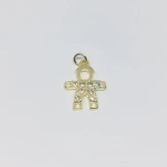 PINGENTE MENINO ZIRCÔNIA DOURADO