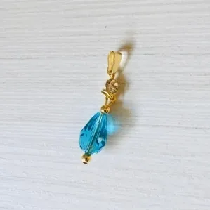 PINGENTE RESINA GOTA AZUL DOURADO
