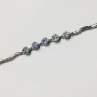 PULSEIRA COM ZIRCONIA BANHO DE PRATA 18 CM