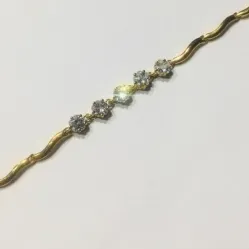 PULSEIRA COM ZIRCONIA DOURADA 18 CM