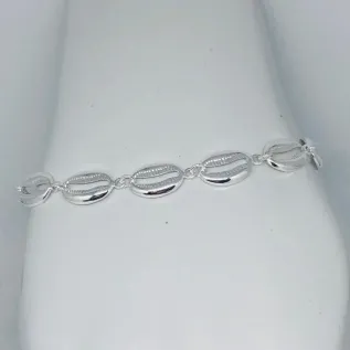 PULSEIRA FEMININA BÚZIOS 22 CM BANHO DE PRATA