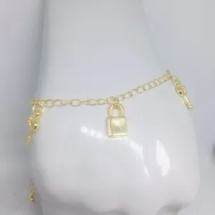 PULSEIRA FEMININA CHAVE E CADEADO FBNA