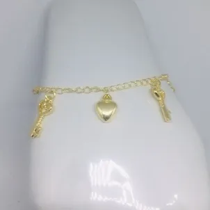 PULSEIRA FEMININA CHAVE E CORAÇÃO FBNA