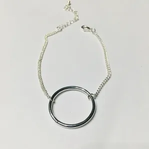 PULSEIRA FEMININA ESFÉRICO GRANDE BANHO DE PRATA 24 CM