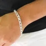 PULSEIRA FEMININA GRUMET BANHO DE PRATA 21 CM