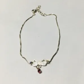 PULSEIRA FEMININA VENEZIANA LACINHO BANHO DE  PRATA 20 CM