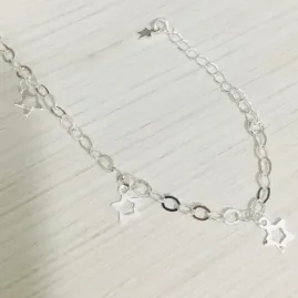 PULSEIRA INFANTIL 3 ESTRELAS VAZADAS BANHO DE PRATA